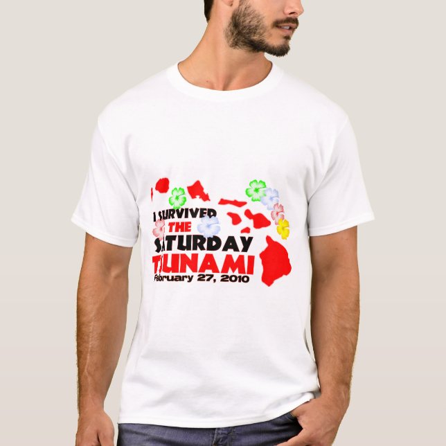 Jag överlevde lördagtsunamien t shirt (Framsida)