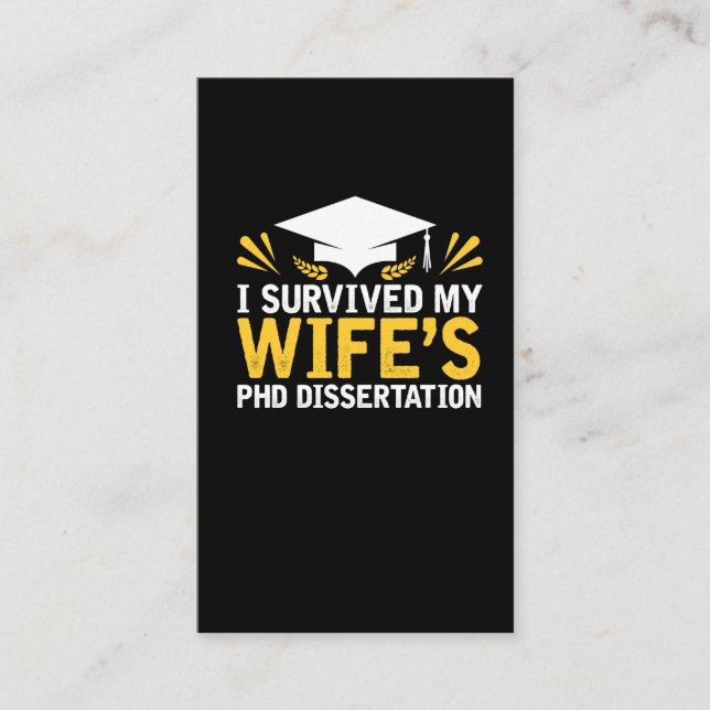 Jag överlevde min fru PhD-avhandlingen Visitkort (Framsida)