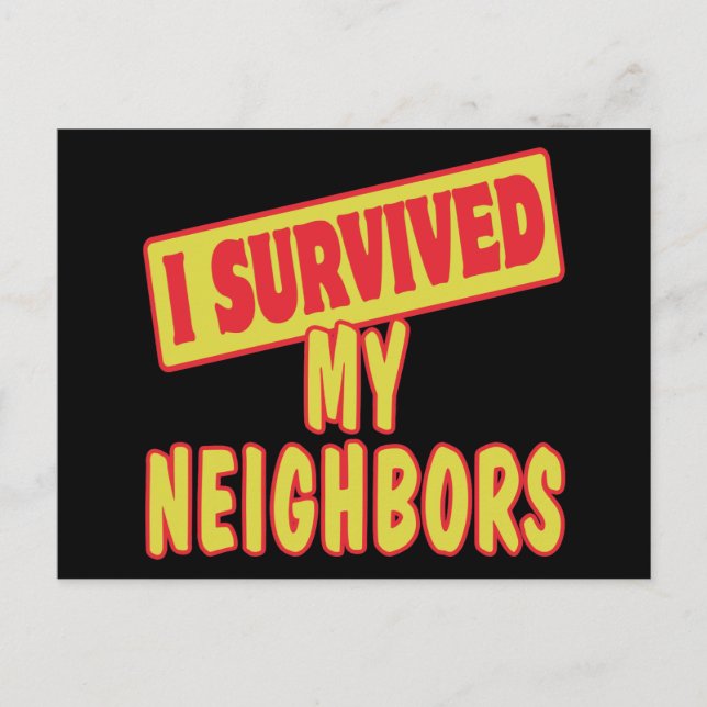 JAG ÖVERLEVDE MIN GRANNAR VYKORT (Framsida)