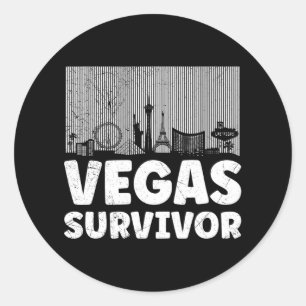 Jag överlevde min resa till Las Vegas Runt Klistermärke