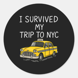 Jag överlevde min resa till Nyc Rolig New York Cit Runt Klistermärke