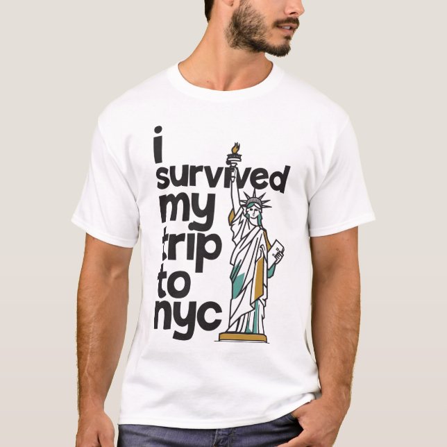 Jag överlevde min resa till nyc t-shirt (Framsida)