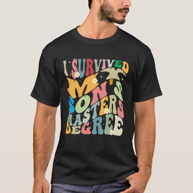 Jag överlevde min sons magisterexamen Groovy exame T Shirt (Framsida)