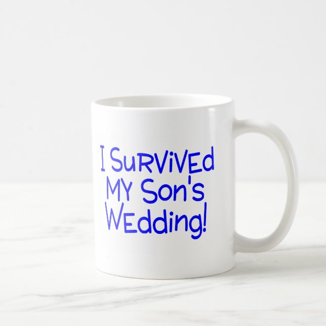 Jag överlevde min Sons som gifta sig blått Kaffemugg (Höger)