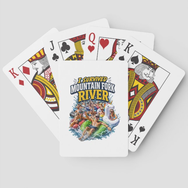 Jag överlevde Mountain Fork River T-shirt Casinokort (Baksidan)