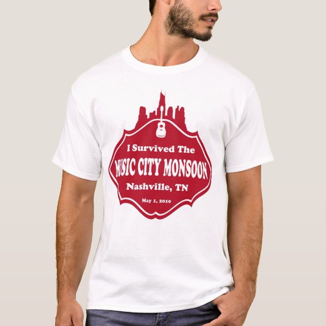 Jag överlevde musikstadsmonsoonen tee (Framsida)