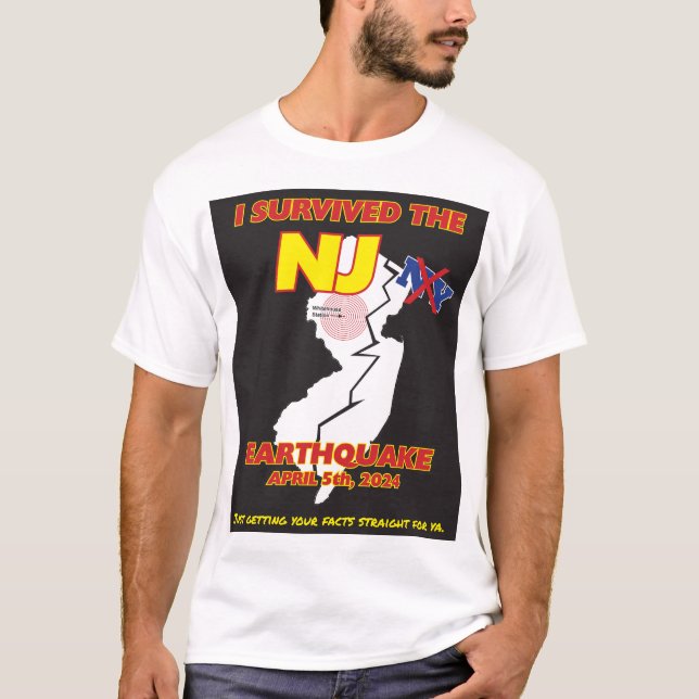 Jag Överlevde NJ-jordbävningen T Shirt (Framsida)