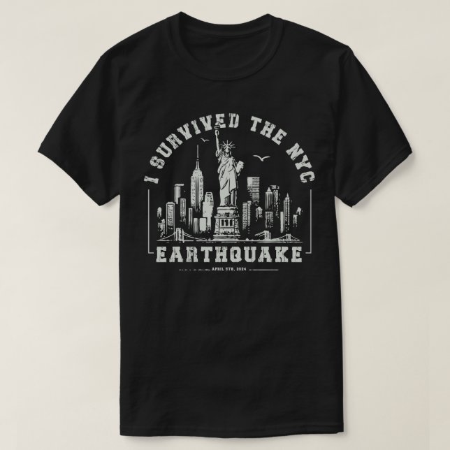 Jag överlevde nyjordbävningen t shirt (Design framsida)