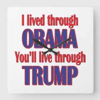 Jag överlevde Obama Fyrkantig Klocka
