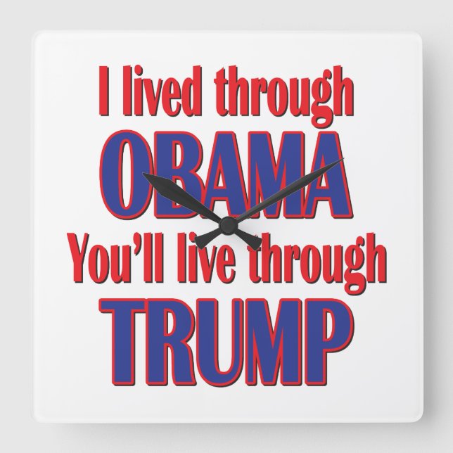 Jag överlevde Obama Fyrkantig Klocka (Framsida)