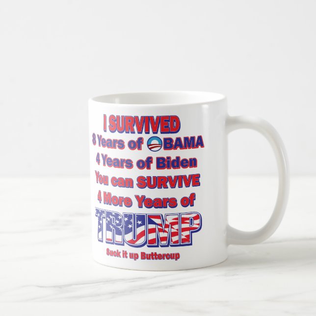 Jag överlevde Obama och Biden Kaffemugg (Höger)