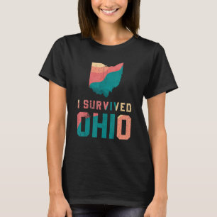 Jag Överlevde Ohio karta Meme-vintage i nöd T Shirt