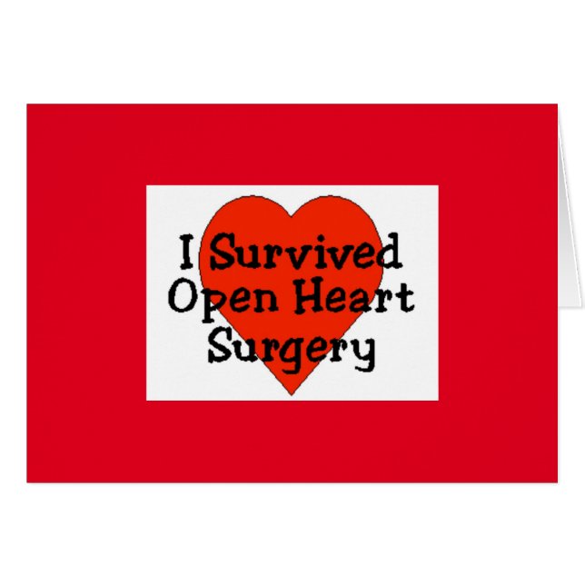 Jag Överlevde Open Heart Surgery Card OBS Kort (Framsidan Horizontal)