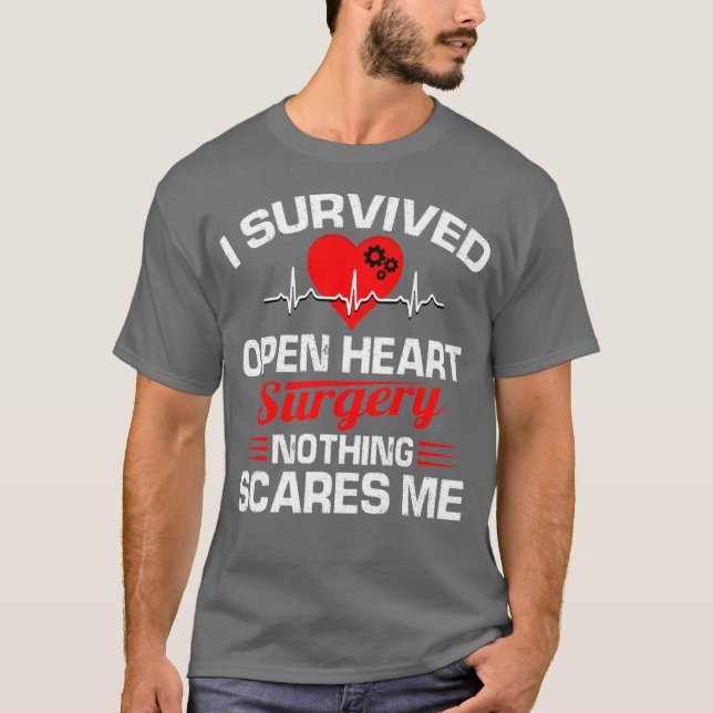 Jag Överlevde Open Heart Surgery Gifts Recovery Ma T Shirt (Framsida)
