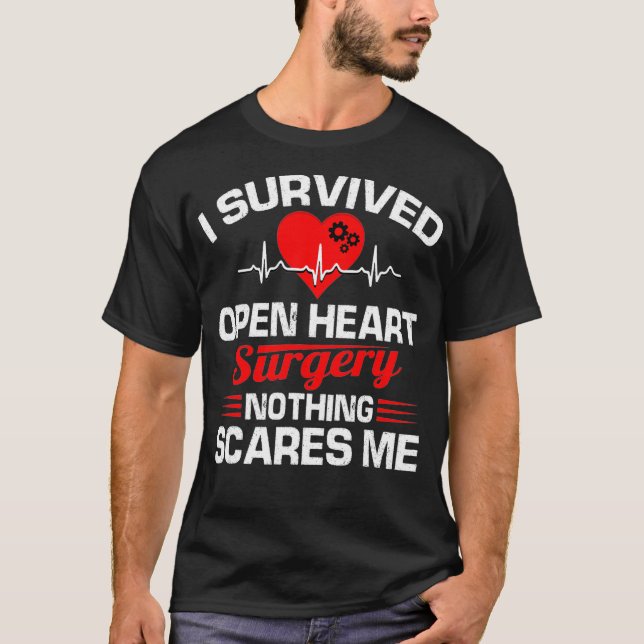 Jag Överlevde Open Heart Surgery Gifts Recovery Ma T Shirt (Framsida)