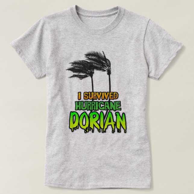 Jag överlevde orkanen Dorian träd T Shirt (Design framsida)