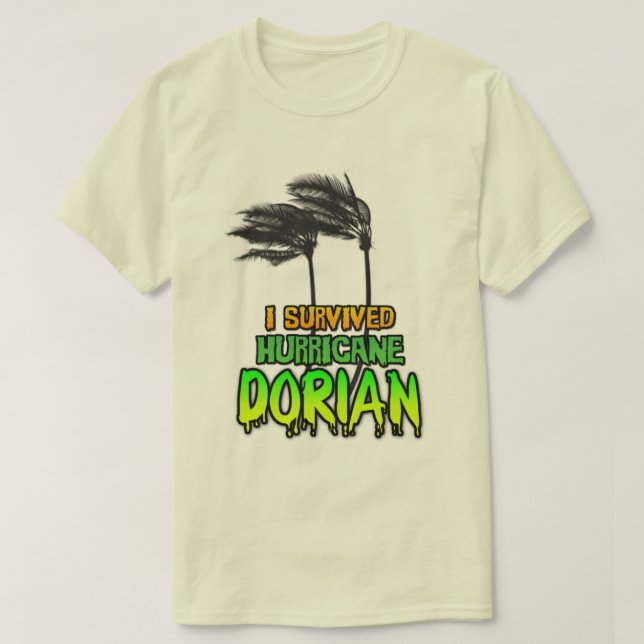 Jag överlevde orkanen Dorian träd T Shirt (Design framsida)