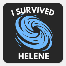 Jag Överlevde orkanen Helene Fyrkantigt Klistermärke