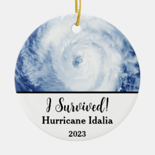 Jag Överlevde! Orkanen Idalia 2023 Julgransprydnad Keramik
