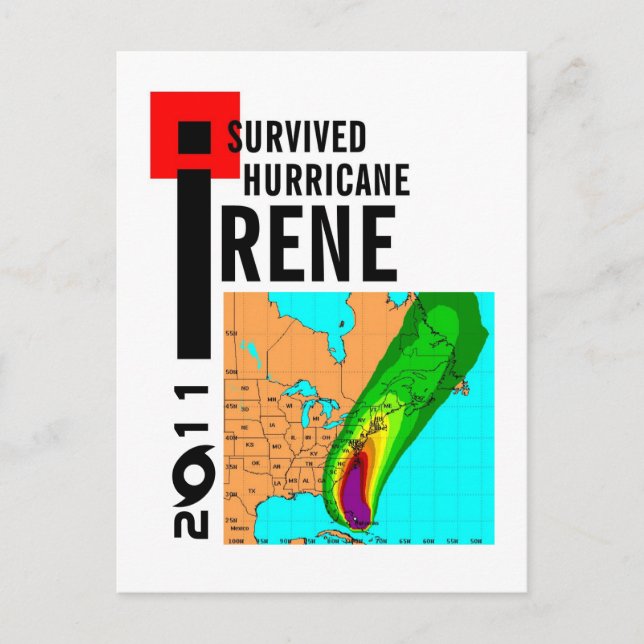 Jag Överlevde orkanen Irene Postcard Vykort (Framsida)