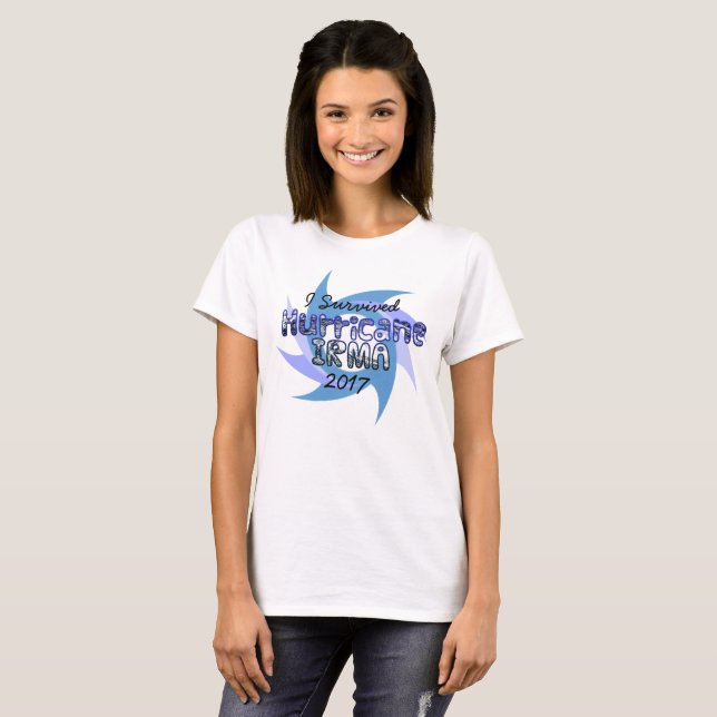 Jag överlevde orkanen IRMA 2017 T Shirt (Hel framsida)