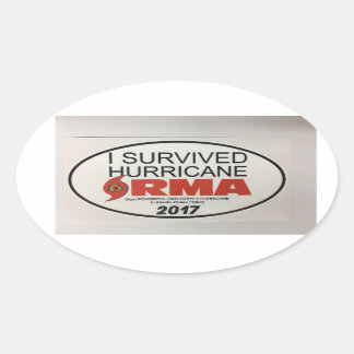Jag Överlevde orkanen IRMA OVAL Decal Ovalt Klistermärke