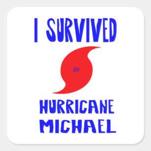 Jag Överlevde orkanen Michael Fyrkantigt Klistermärke