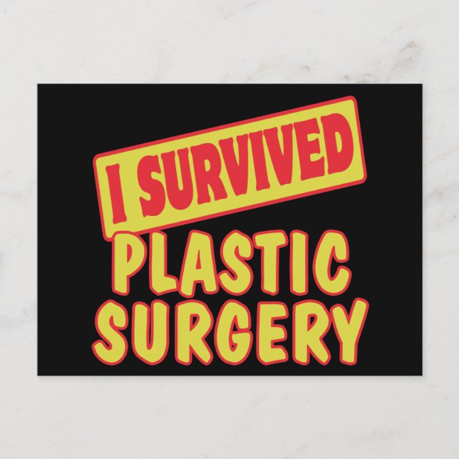 JAG ÖVERLEVDE PLASTIKKIRURGI VYKORT (Framsida)