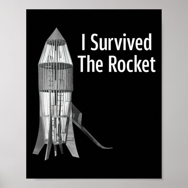 Jag överlevde raketen rolig klänning  poster (Framsidan)