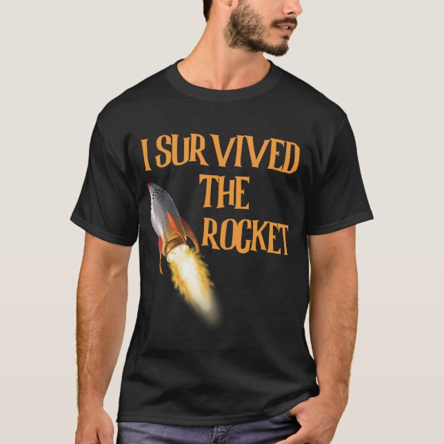 Jag överlevde raketen t shirt (Framsida)