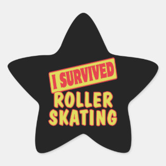 JAG ÖVERLEVDE ROLLER SKATING STJÄRNFORMAT KLISTERMÄRKE