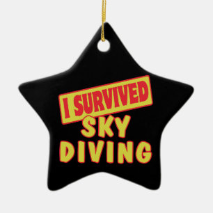 JAG ÖVERLEVDE SKYDIVING JULGRANSPRYDNAD KERAMIK