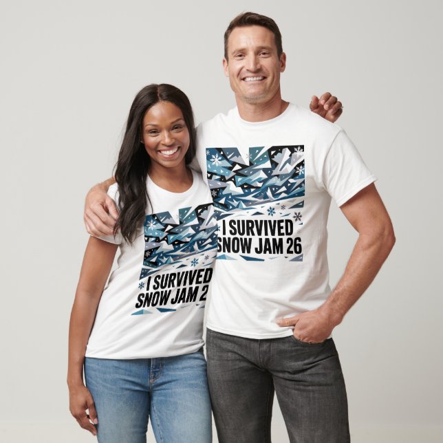 Jag överlevde snöstockning 26 storm t shirt (Unisex)