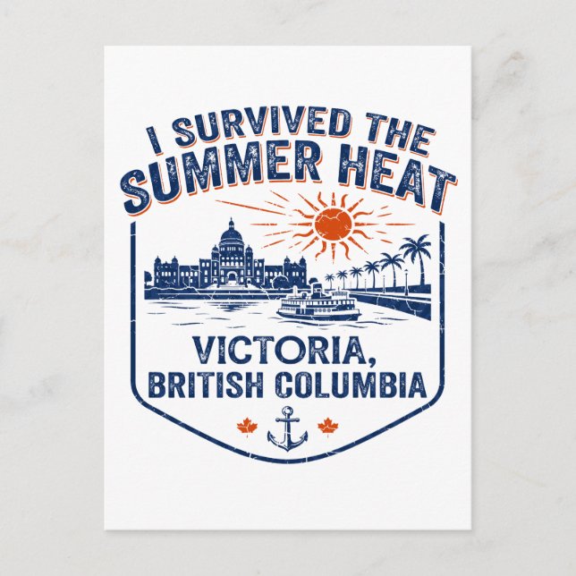 Jag överlevde sommarhettan Victoria BC Vykort (Framsida)