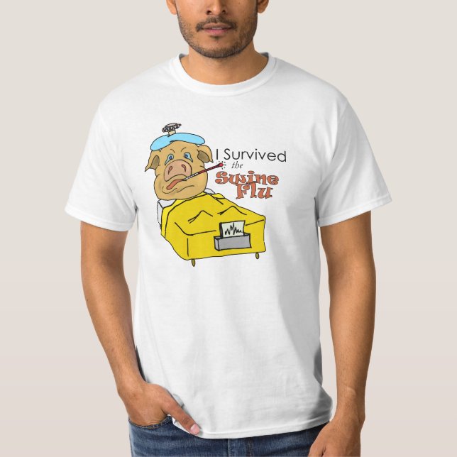 Jag överlevde Swineinfluensan T Shirt (Framsida)