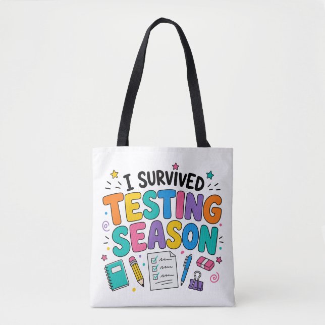Jag överlevde test-säsongen Skolhumor Tygkasse (Framsida)