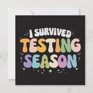 Jag överlevde testperioden Skolhumor Inbjudningar