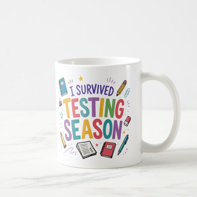 Jag överlevde testperioden Skolhumor Kaffemugg (Höger)