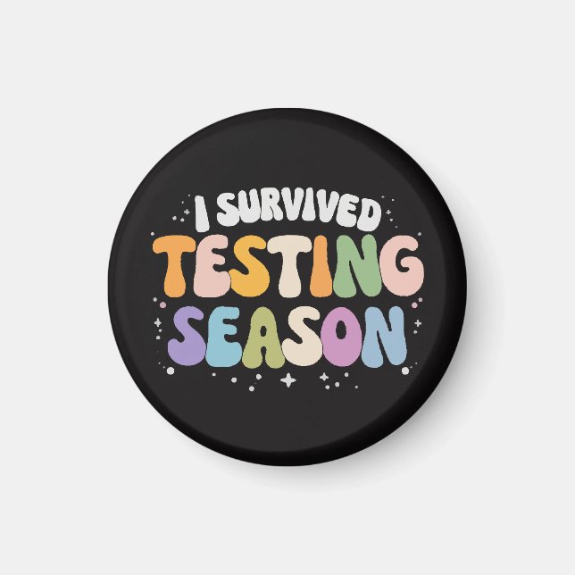 Jag överlevde testperioden Skolhumor Magnet (Framsidan)