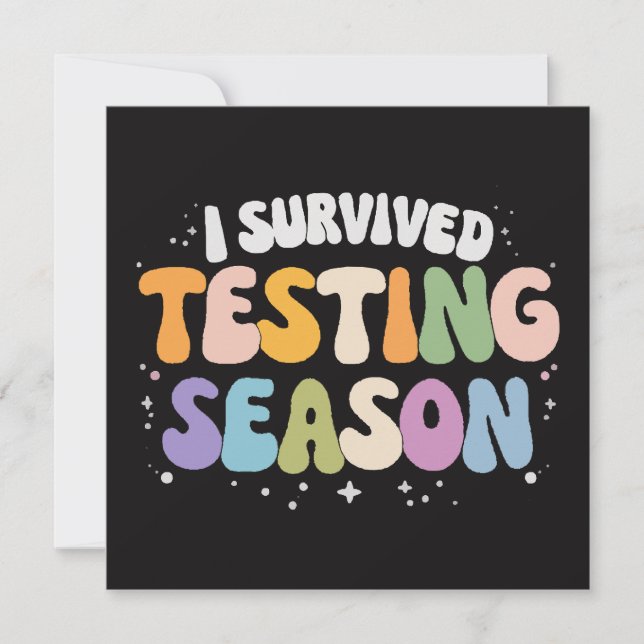 Jag överlevde testperioden Skolhumor Tack Kort (Framsida)