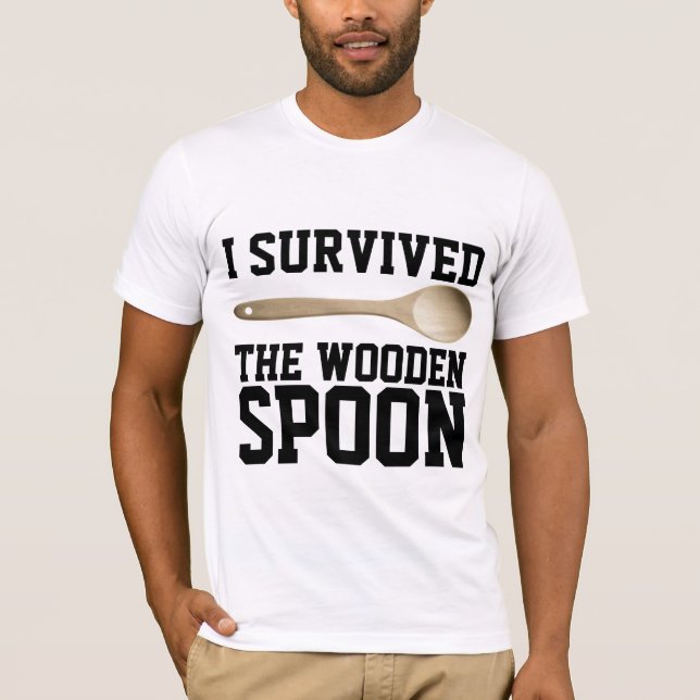 JAG ÖVERLEVDE TRÄSLEVAN, Roliga T-shirts (Framsida)