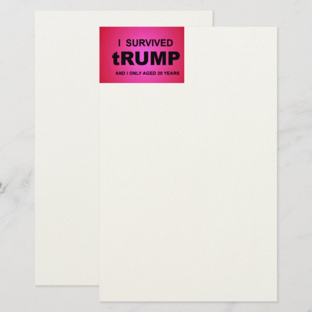 Jag överlevde tRUMP Brevpapper (Fram/baksida)