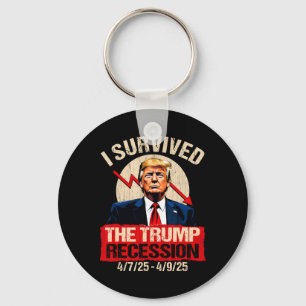 Jag överlevde Trump-recessionen 4725 4925 Trump Re Nyckelring