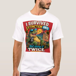 Jag överlevde utrotning en gång – Rolig dinosaurie T Shirt