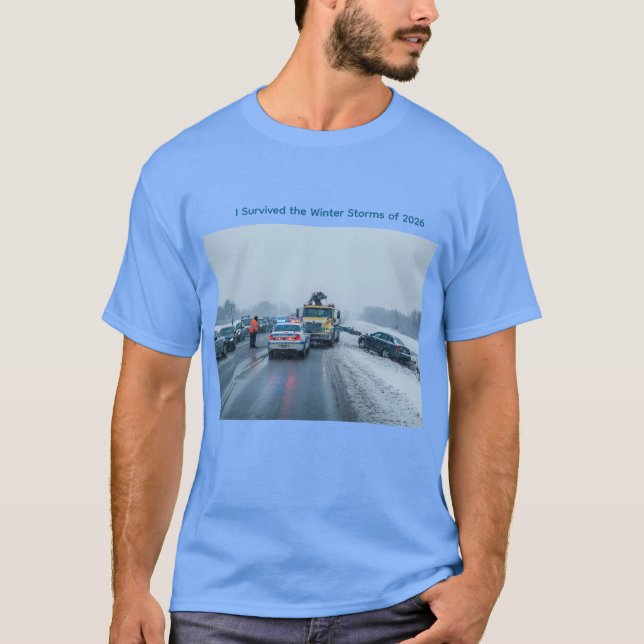 Jag överlevde vinterstormarna 2026 t shirt (Framsida)