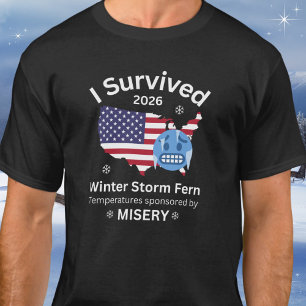 Jag överlevde vinterstormen Fern Rolig Elände T Shirt