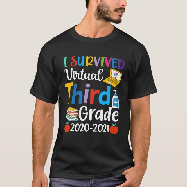 Jag Överlevde Virtuell 3Rd Klass 2020-2021 Avstånd T Shirt (Framsida)