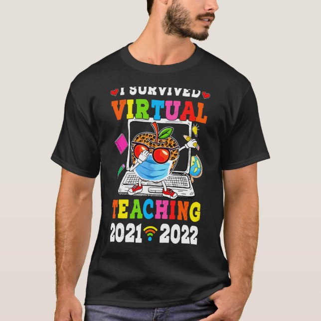 Jag Överlevde Virtuell Avstånd undervisning 2021 2 T Shirt (Framsida)