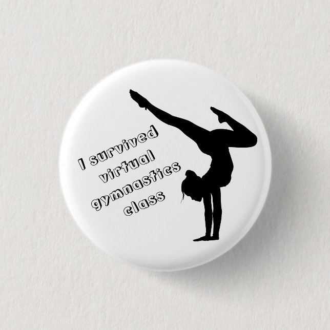 Jag överlevde virtuell gymnastiklektion knapp (Framsida)