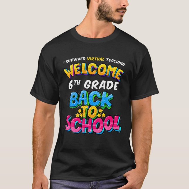 Jag Överlevde Virtuell undervisning i Back to scho T Shirt (Framsida)